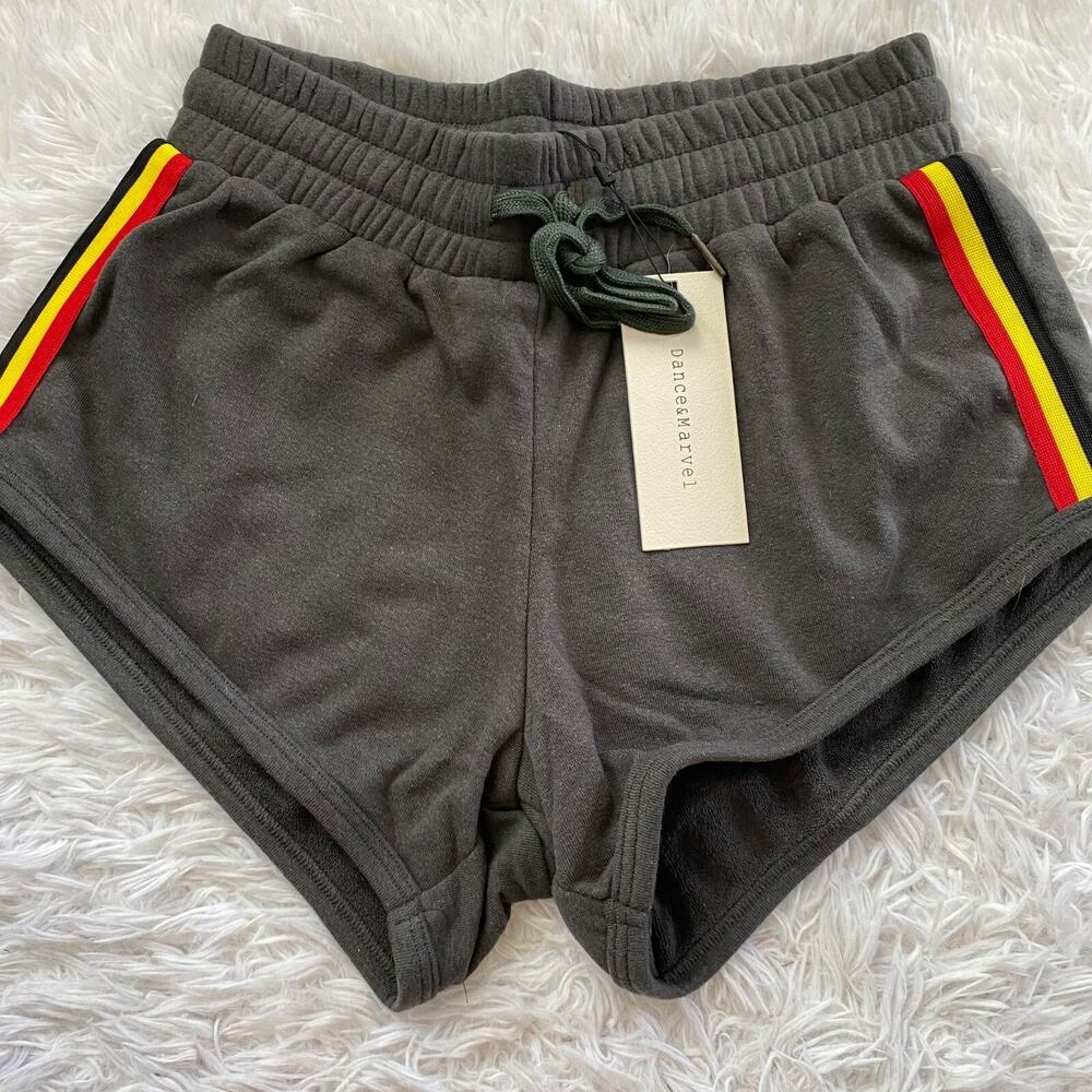 Dance and Marvel Drawstring Jogger Shorts for Women Dark Gray Size Medium‎